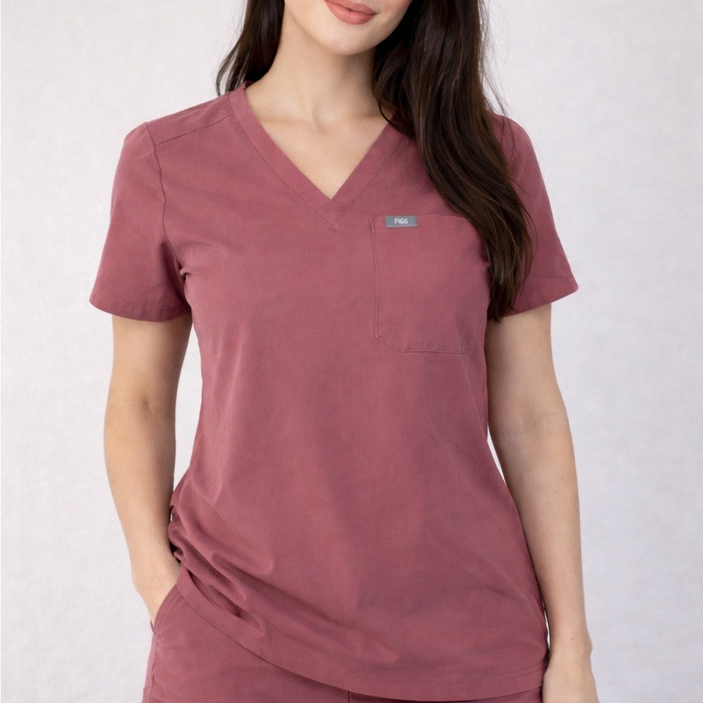 Figs Scrub set zamora jogger XS and catarina top S regular with hot pink ties